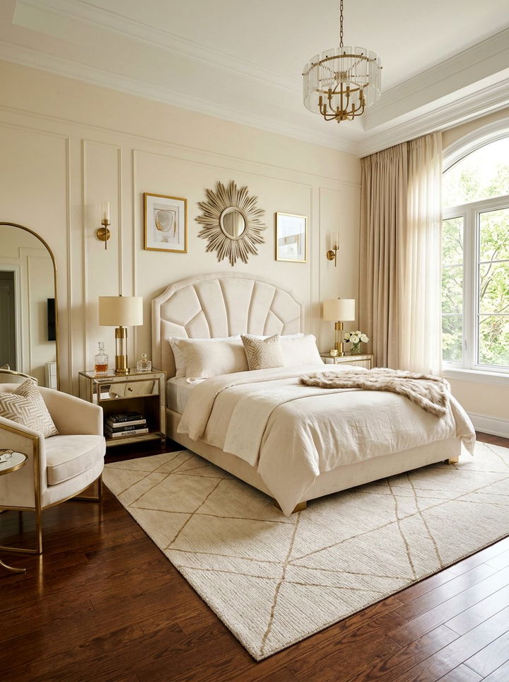 Modern art deco cream bedroom - 30 modern cream bedroom ideas