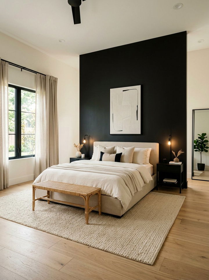 Modern black and beige bedroom - 30 black and beige bedroom color combo