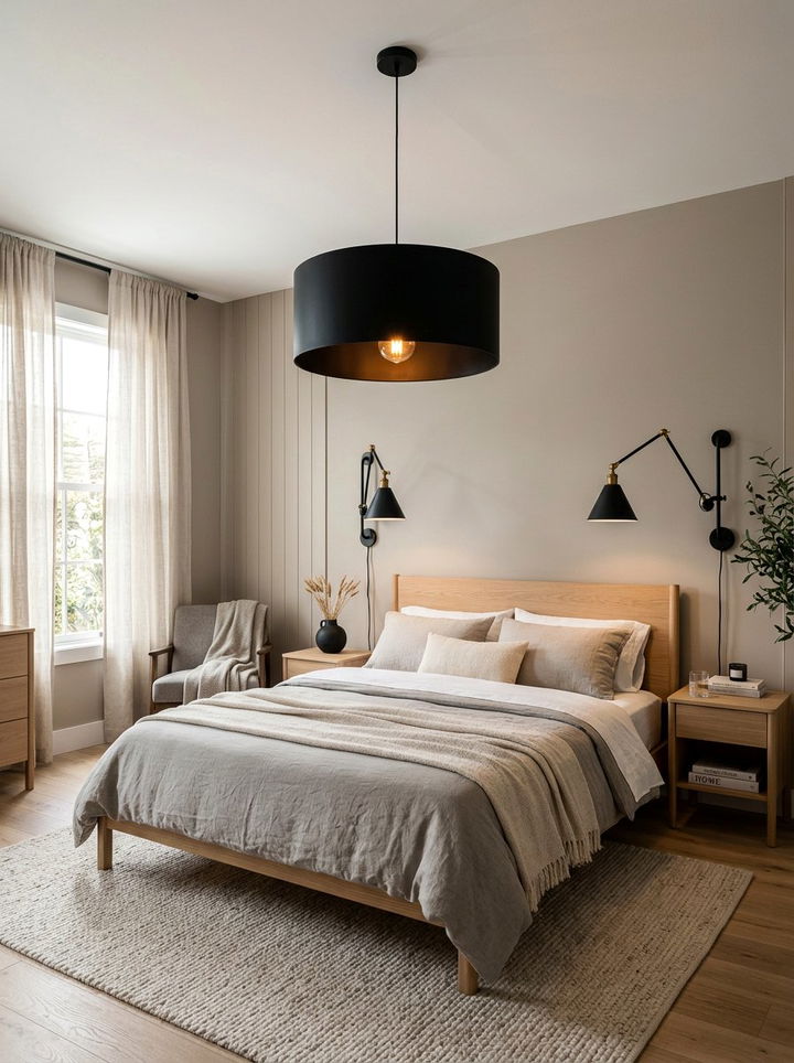 Modern black bedroom lighting - 30 scandinavian black bedroom ideas