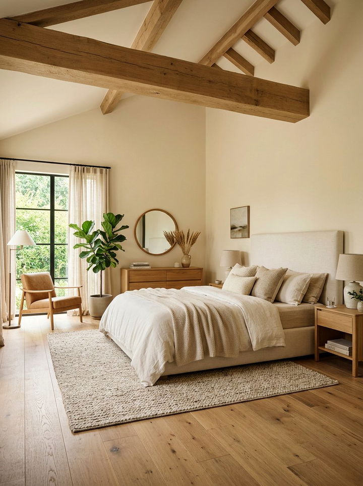 Modern cream and wood bedroom - 30 modern cream bedroom ideas