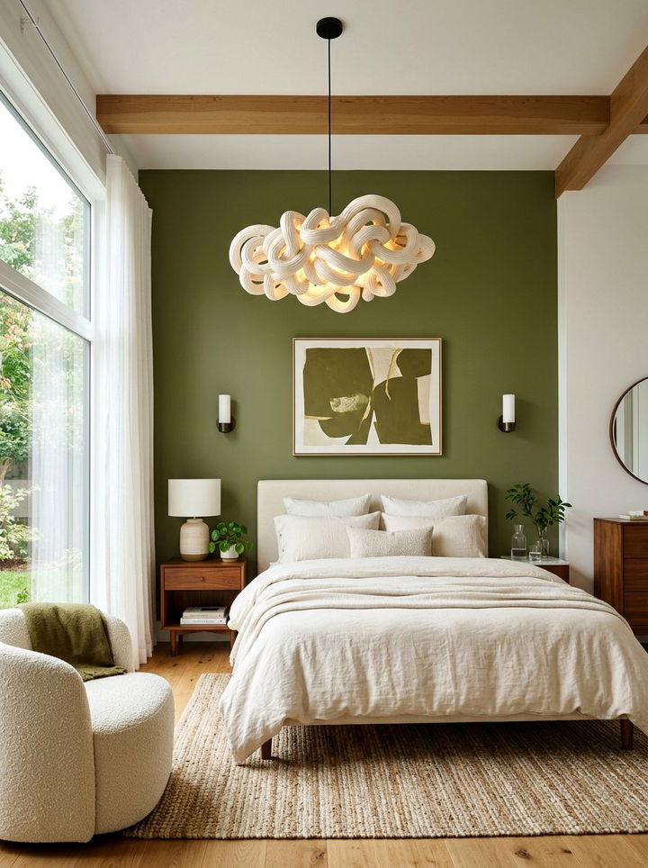 Modern cream lighting fixtures - 30 olive and cream bedroom ideas