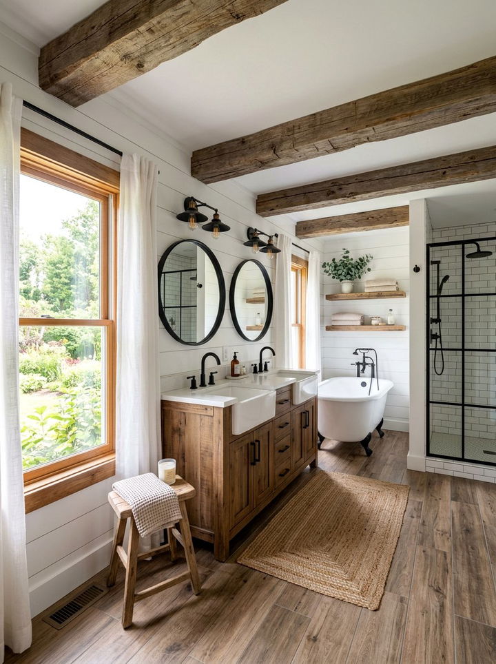 Modern farmhouse bathroom remodel - 30 bedroom to bathroom conversion ideas