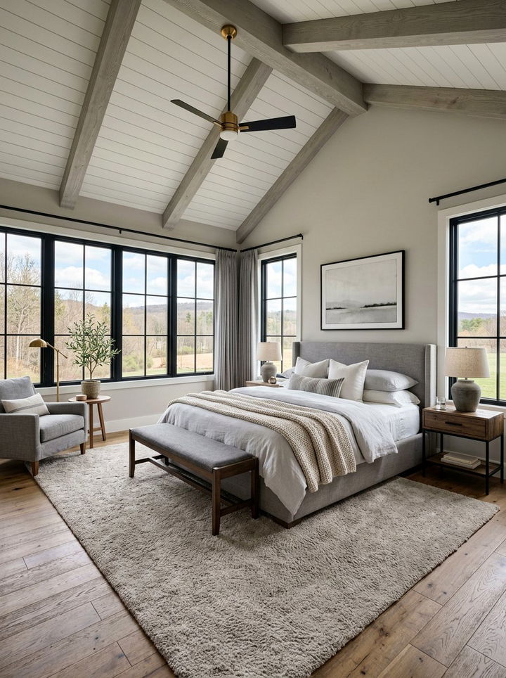 Modern farmhouse gray master bedroom - 30 farmhouse gray bedroom ideas