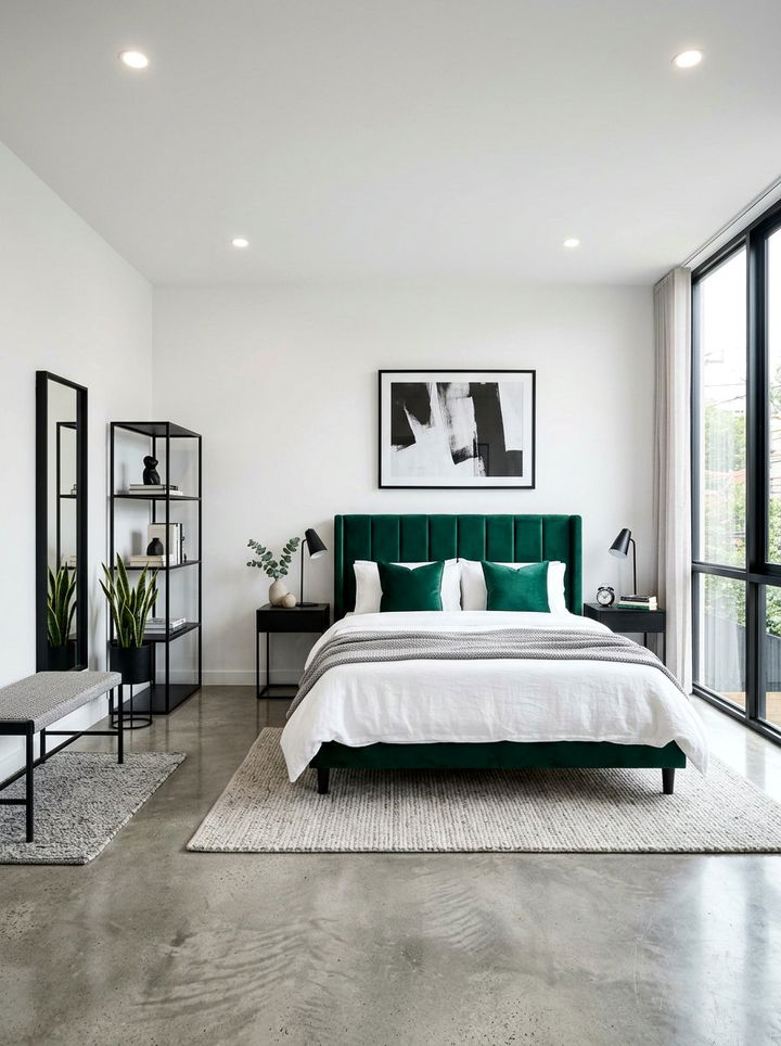 Modern green bedroom - 30 emerald green bedroom ideas