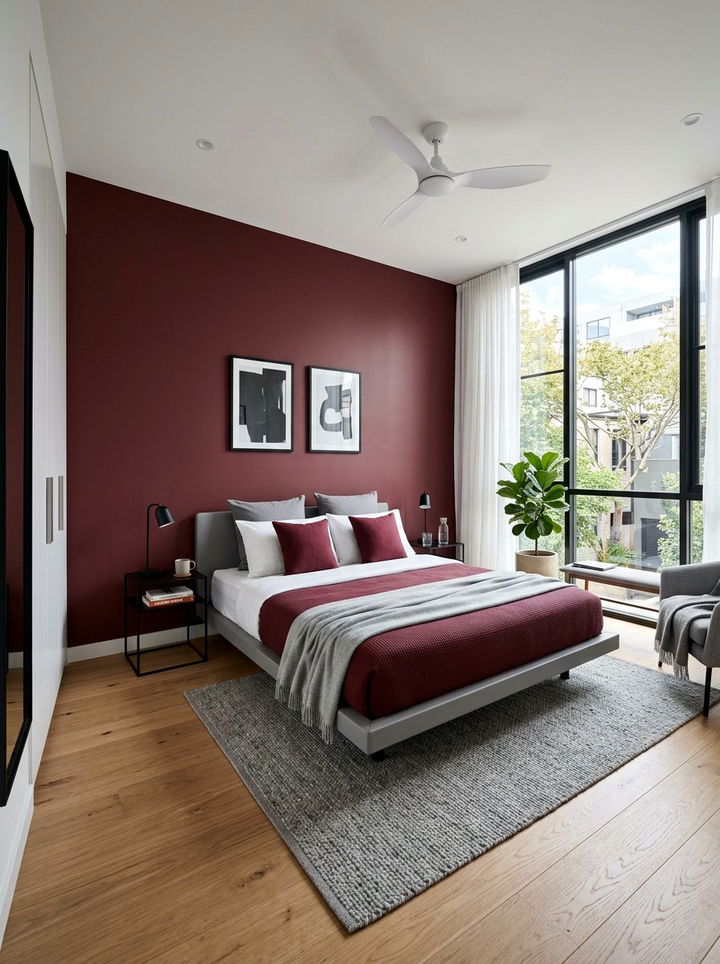 Modern maroon bedroom - 30 maroon bedroom ideas