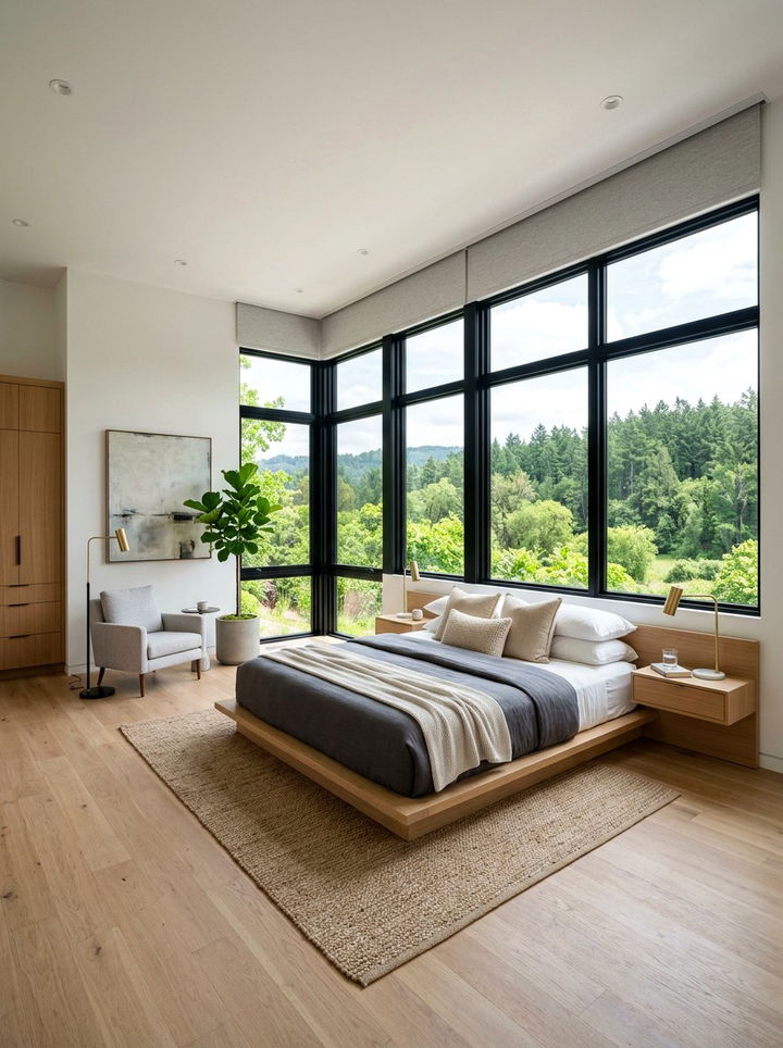 Modern master bedroom large windows - 30 new construction bedroom ideas