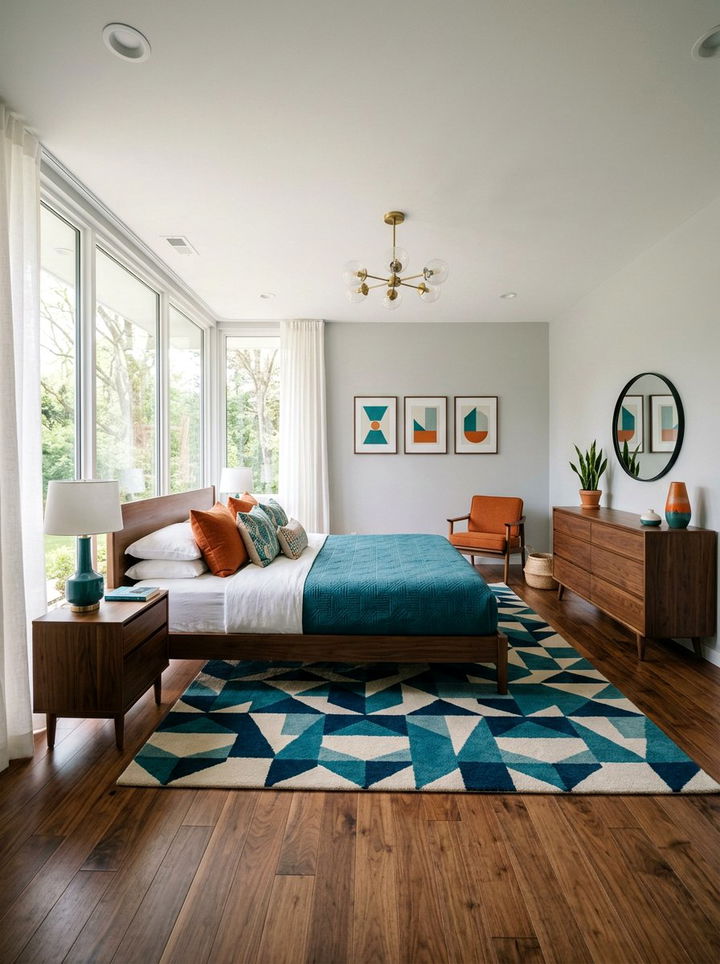 Modern mid century teal and orange bedroom - 30 teal and orange bedroom color combo