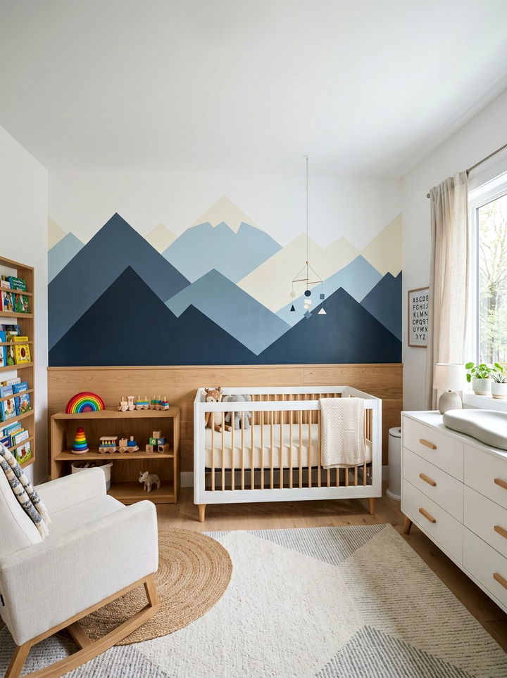 Modern nursery color blocking - 30 bedroom color blocking ideas