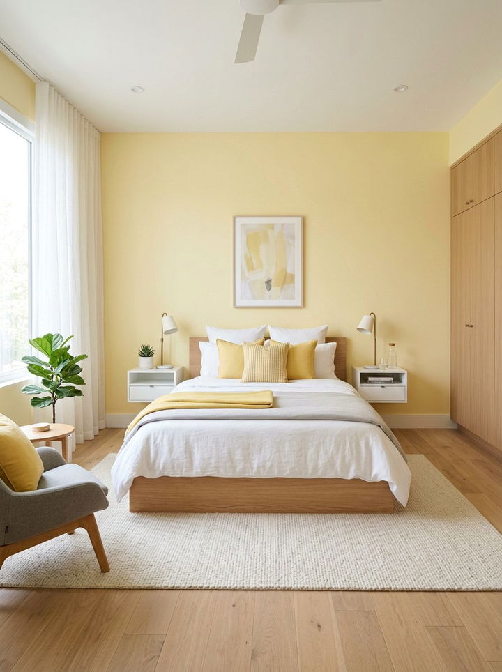 Modern pastel yellow bedroom - 30 pastel yellow bedroom ideas