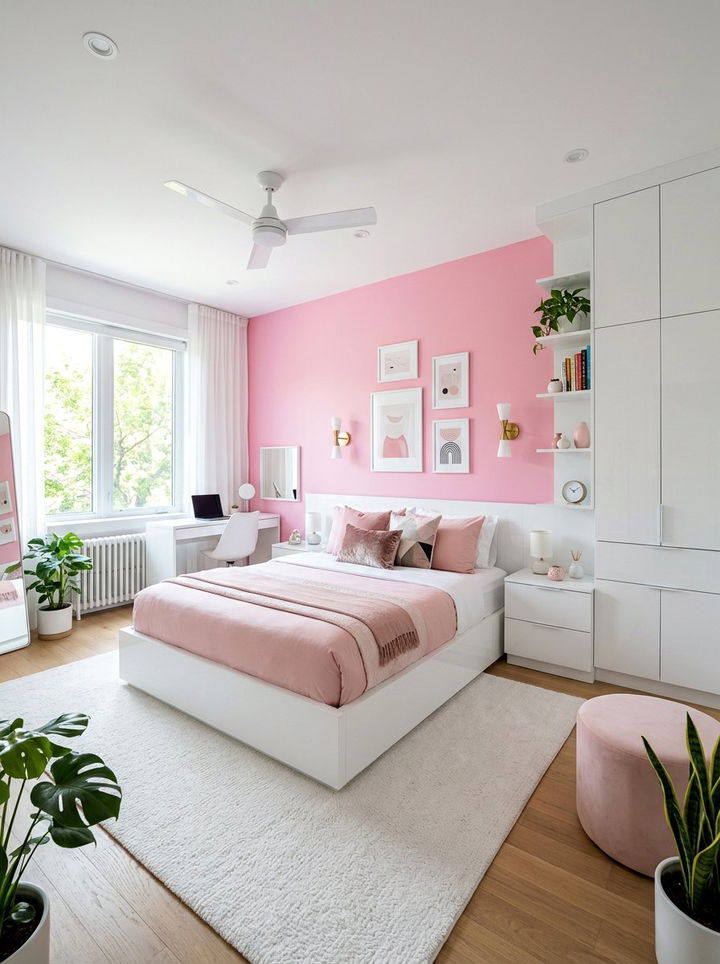 Modern pink bedroom - 30 bubblegum pink bedroom ideas