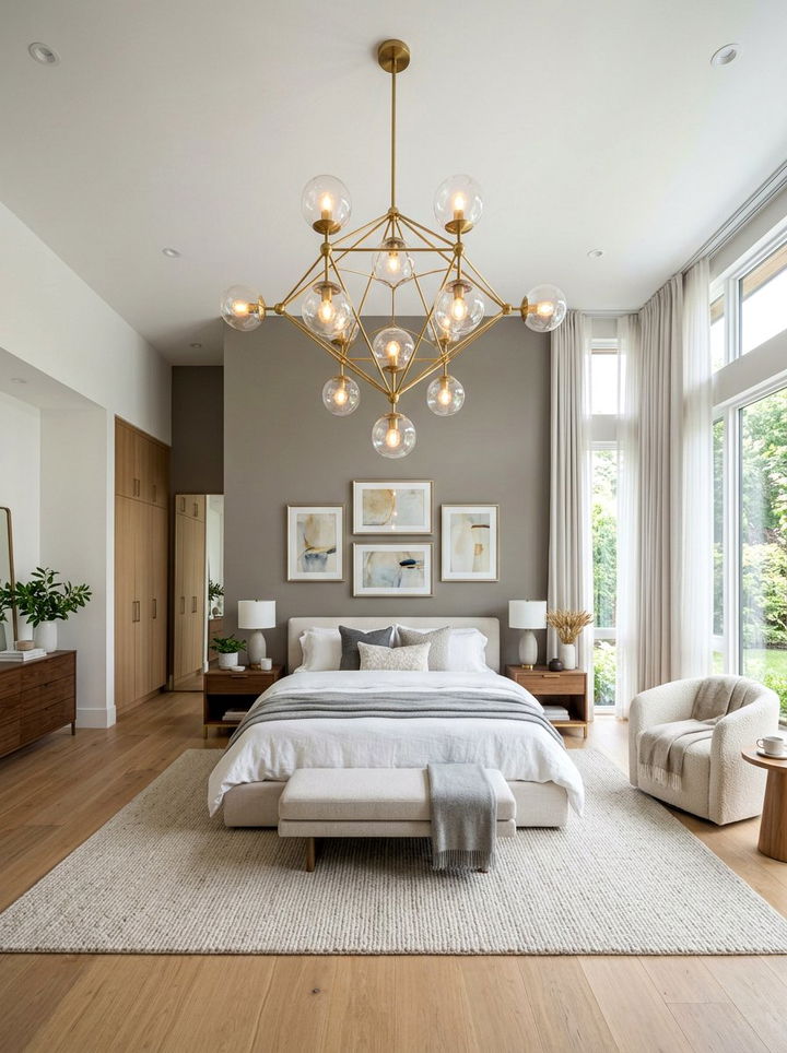 Modern primary bedroom pendant light - 30 new construction bedroom ideas