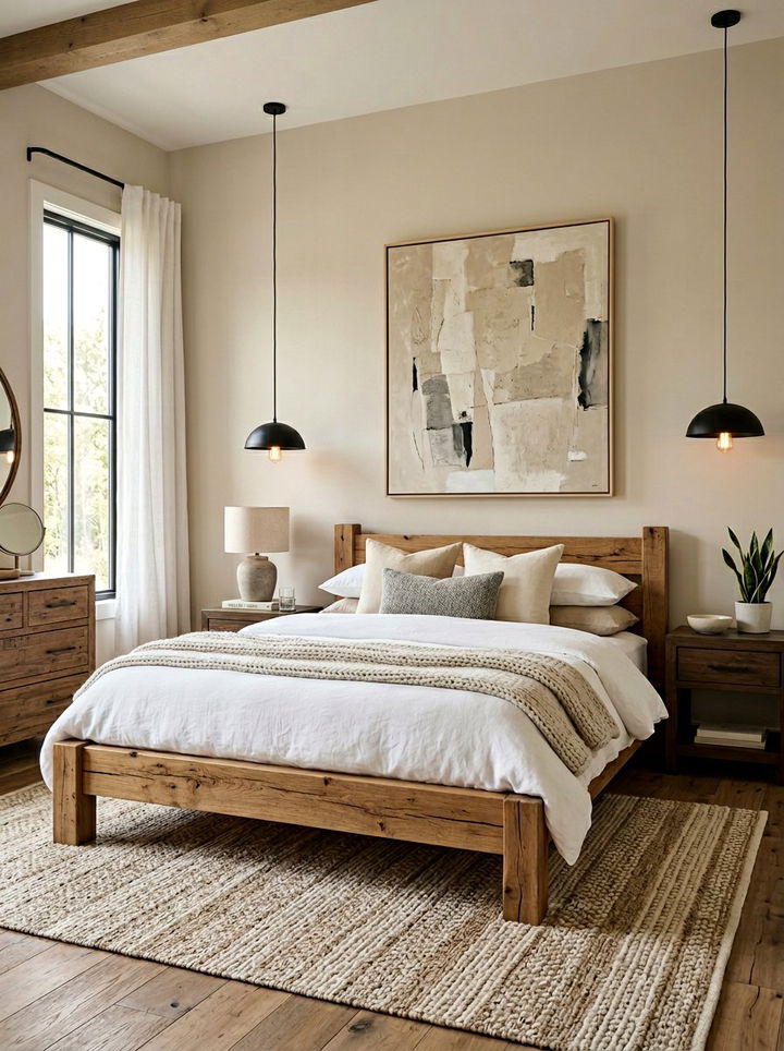 Modern rustic bedroom - 30 rustic beige bedroom ideas