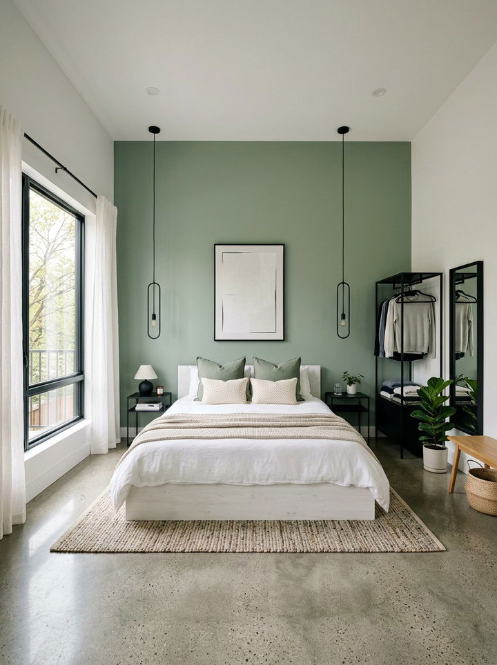 Modern sage bedroom - 30 sage and white bedroom ideas