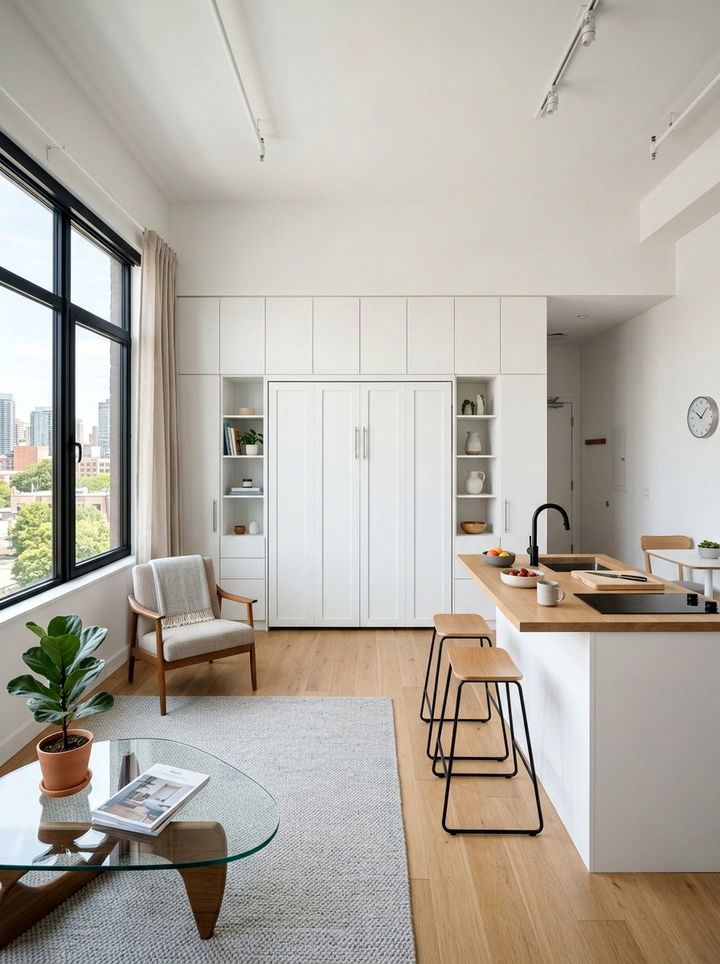 Modern studio layout - 30 open plan bedroom ideas