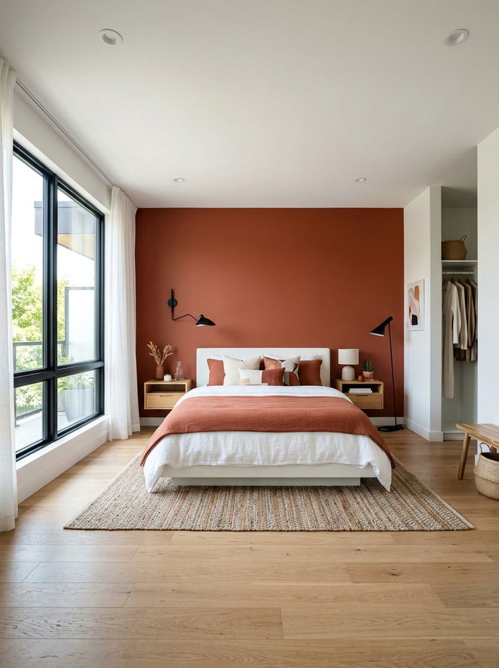 Modern terracotta and white bedroom - 30 terracotta and white bedroom ideas