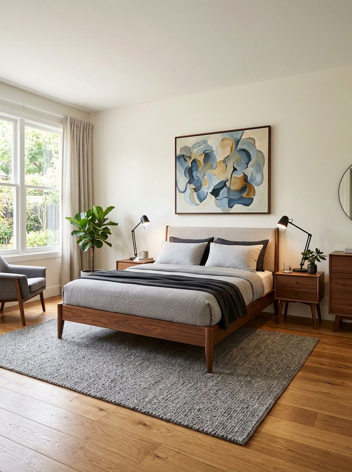 Modern walnut bed - 30 brown bedroom ideas