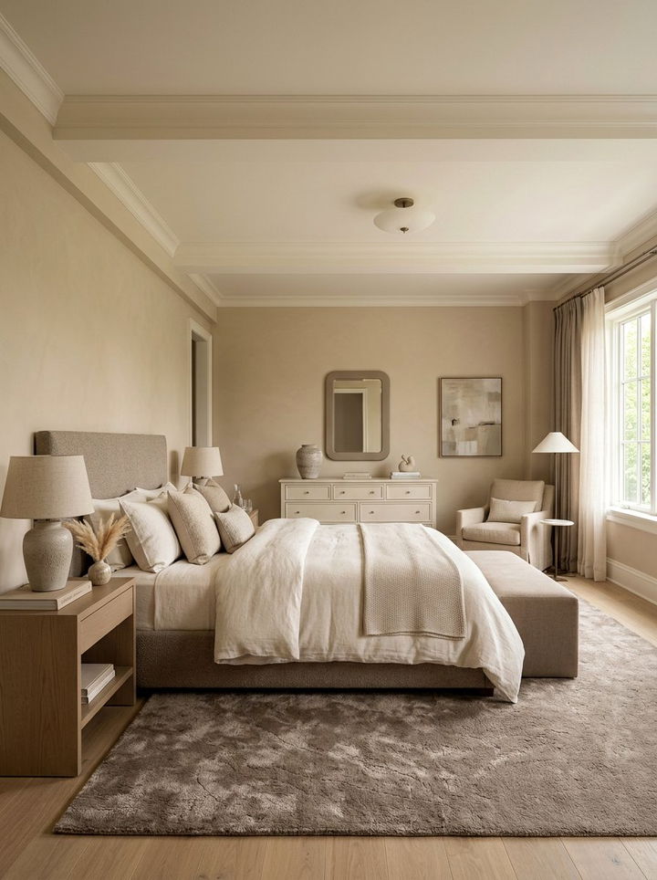 Monochromatic Beige Bedroom - 30 beige bedroom decor ideas