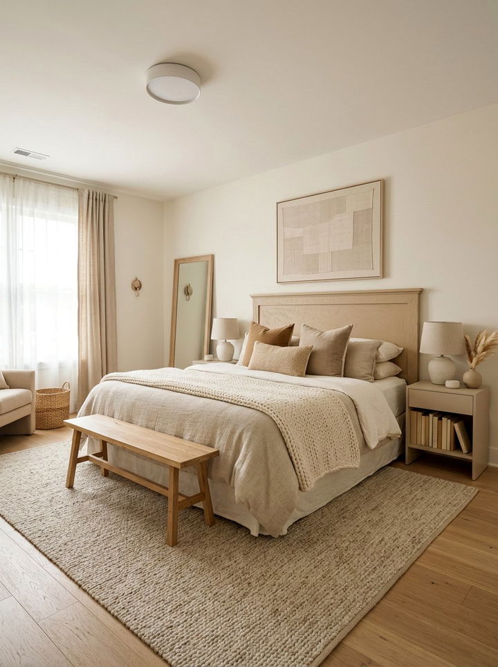Monochromatic Beige Bedroom - 30 minimalist beige bedroom ideas