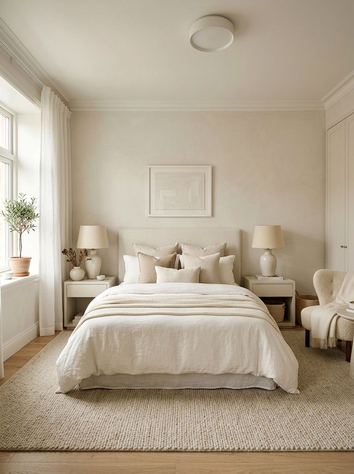 Monochromatic Bone White Bedroom - 30 bone white bedroom ideas