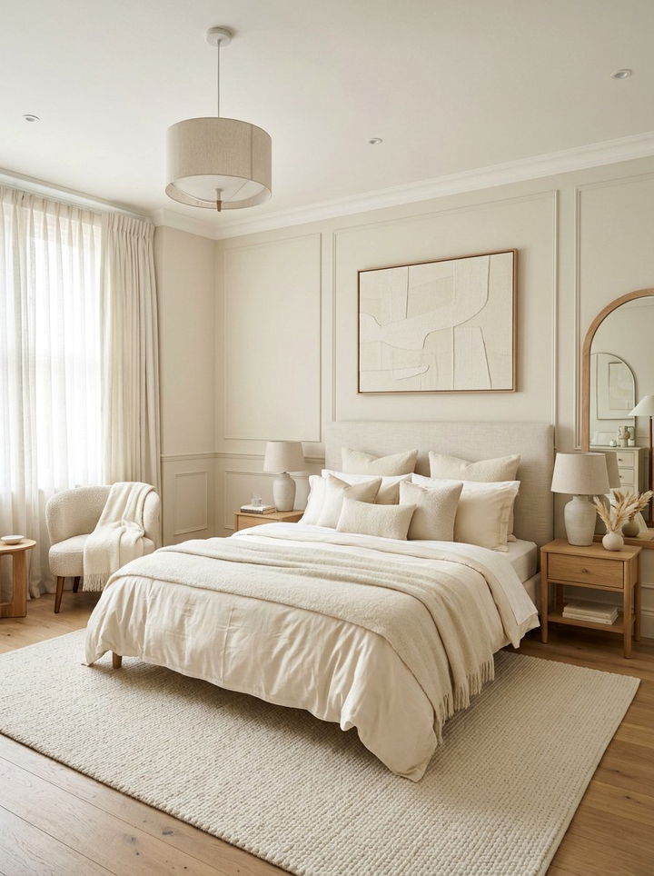 Monochromatic Eggshell Bedroom - 30 eggshell bedroom ideas