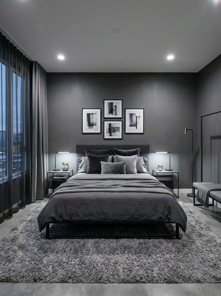 Monochromatic Gray Bedroom - 30 young adult bedroom ideas