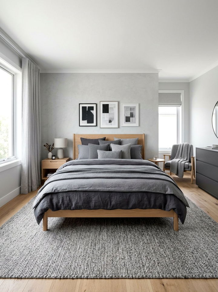 Monochromatic Gray Decor - 30 scandinavian bedroom ideas