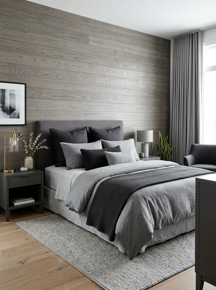 Monochromatic Gray Layer - 30 industrial gray bedroom ideas