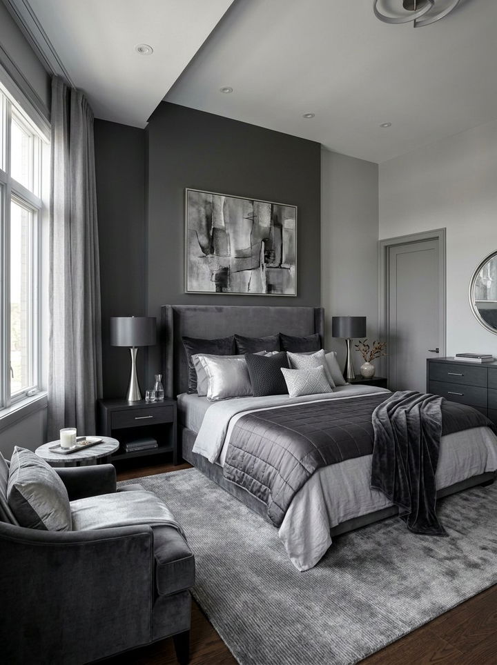 Monochromatic Grey Bedroom - 30 sanctuary bedroom ideas
