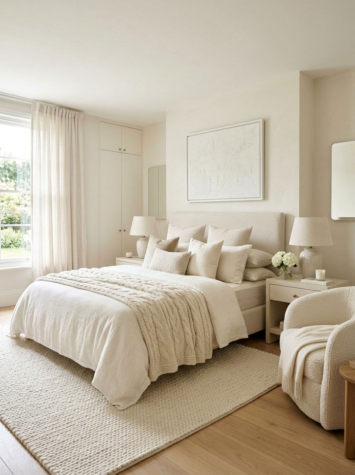 Monochromatic Off White Bedroom - 30 off white bedroom ideas