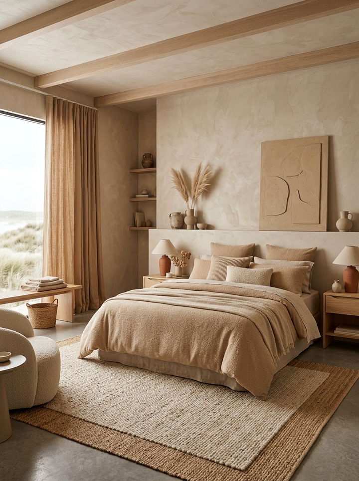 Monochromatic Sand Bedroom - 30 sand colored bedroom ideas