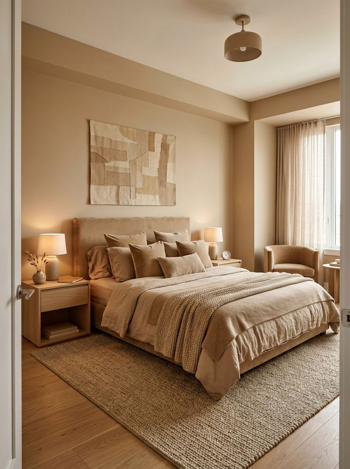 Monochromatic Tan Bedroom - 30 warm tan bedroom ideas