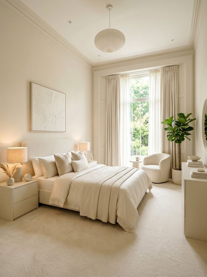 Monochromatic cream bedroom - 30 cream bedroom decor ideas