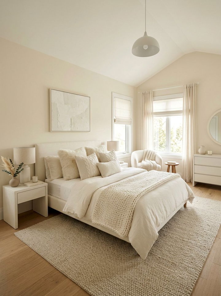 Monochromatic off white bedroom - 30 off-white bedroom ideas