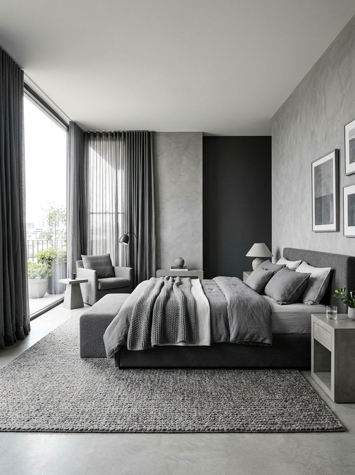 Monochromatic stone gray bedroom - 30 stone gray bedroom ideas