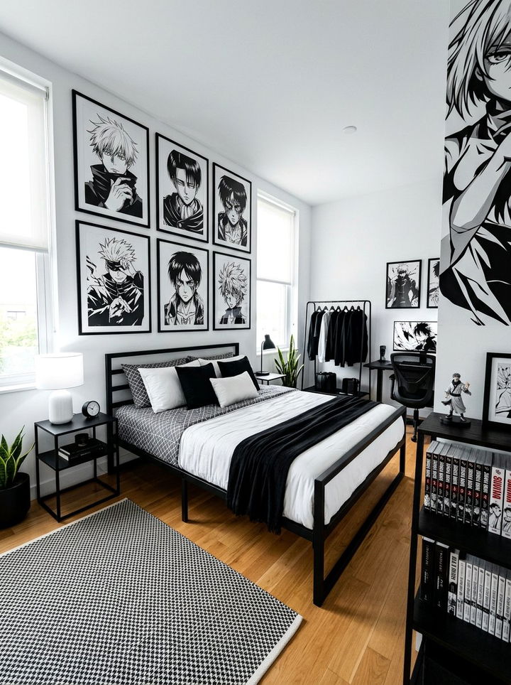 Monochrome Anime Bedroom - 30 anime bedroom ideas
