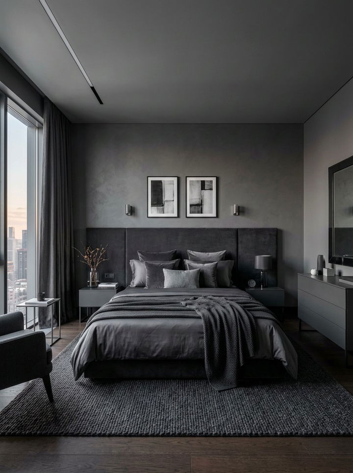 Monochrome Bedroom - 30 cozy bedroom settings