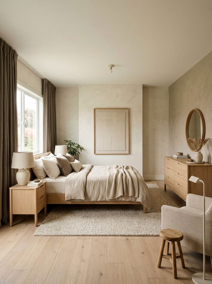 Monochrome Beige Bedroom - 30 scandinavian beige bedroom ideas