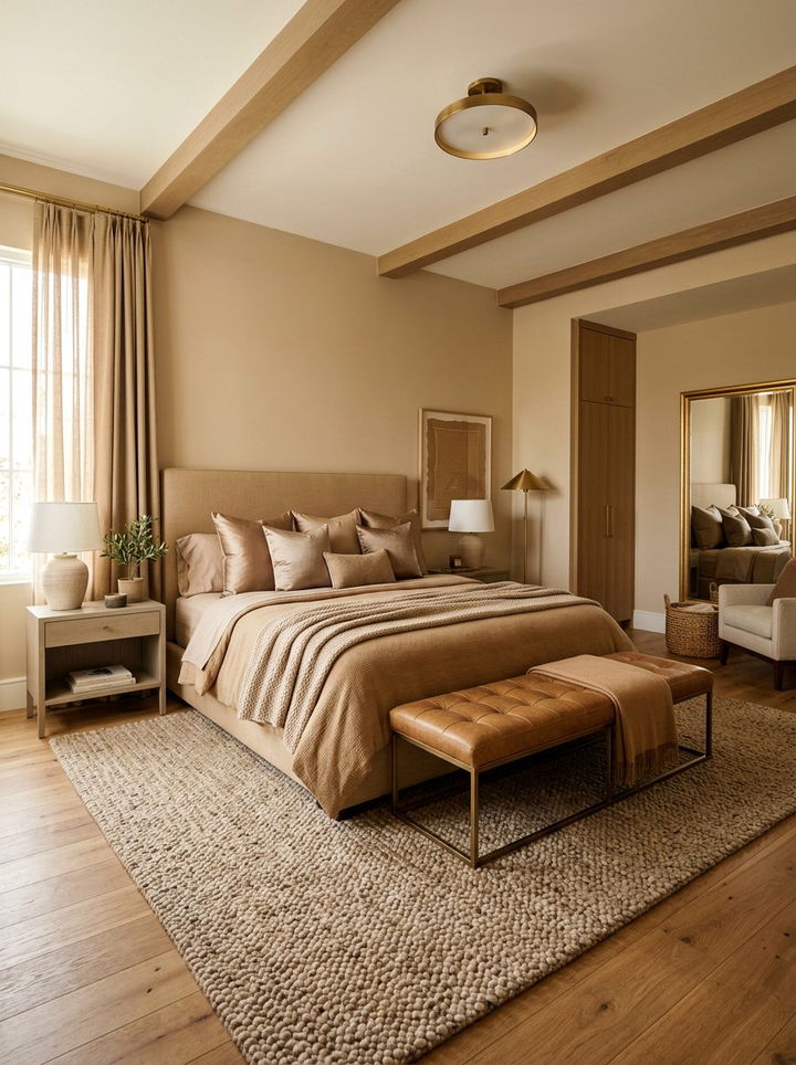 Monochrome Camel Bedroom - 30 camel bedroom ideas
