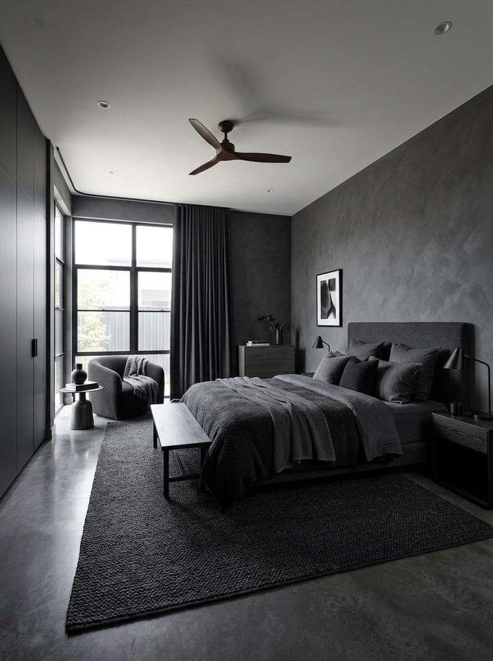 Monochrome Charcoal Bedroom Style - 30 charcoal accent wall bedroom