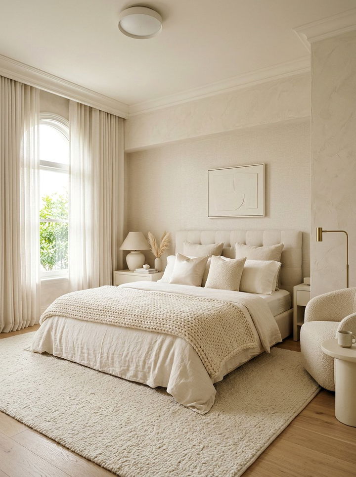 Monochrome Cream Bedroom - 30 cream bedroom design ideas