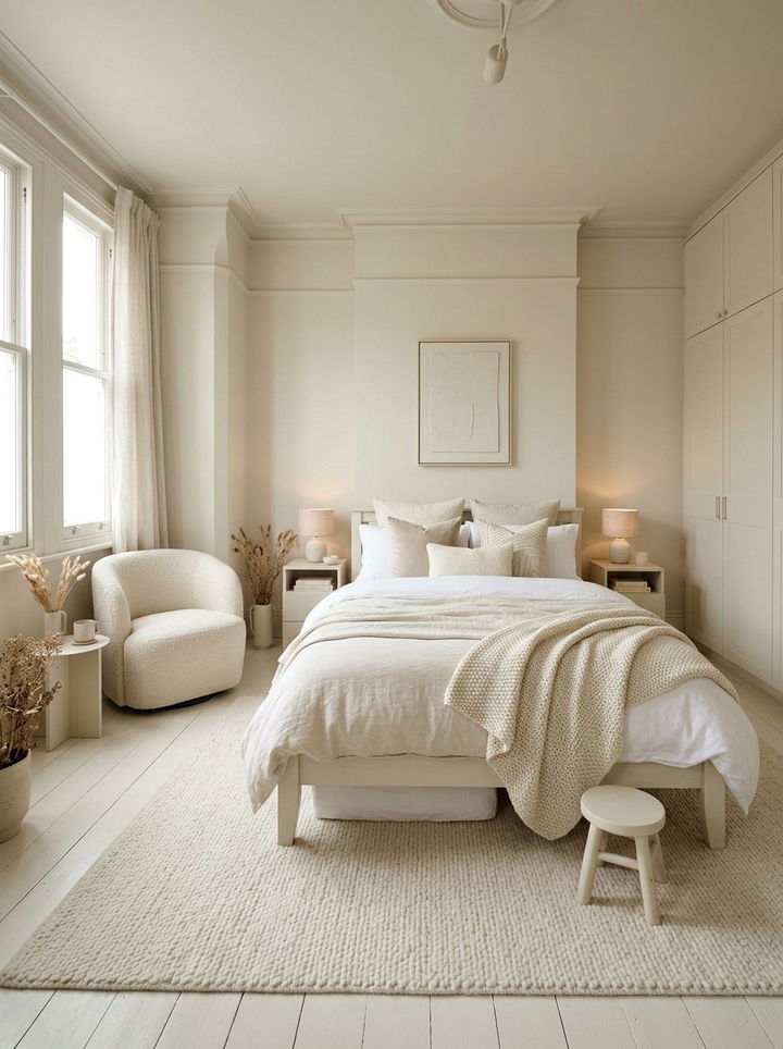 Monochrome Cream White Bedroom - 30 cream and white bedroom ideas