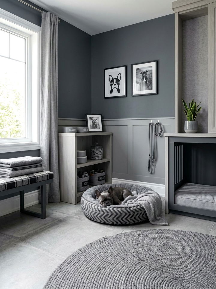 Monochrome Dog Room - 30 dog bedroom ideas