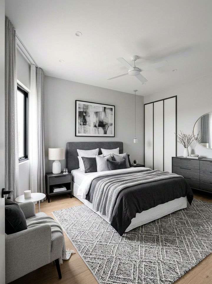 Monochrome Gray And White Bedroom - 30 gray and white bedroom ideas