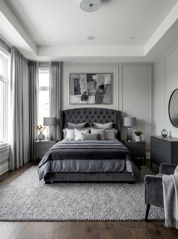 Monochrome Gray Bedroom - 30 gender neutral bedroom ideas
