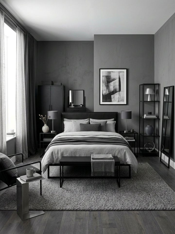 Monochrome Gray Bedroom - 30 move in ready bedroom ideas