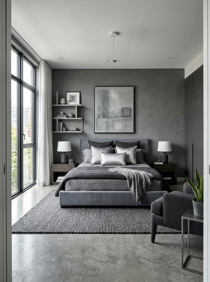 Monochrome Gray Bedroom - 30 relaxation bedroom ideas