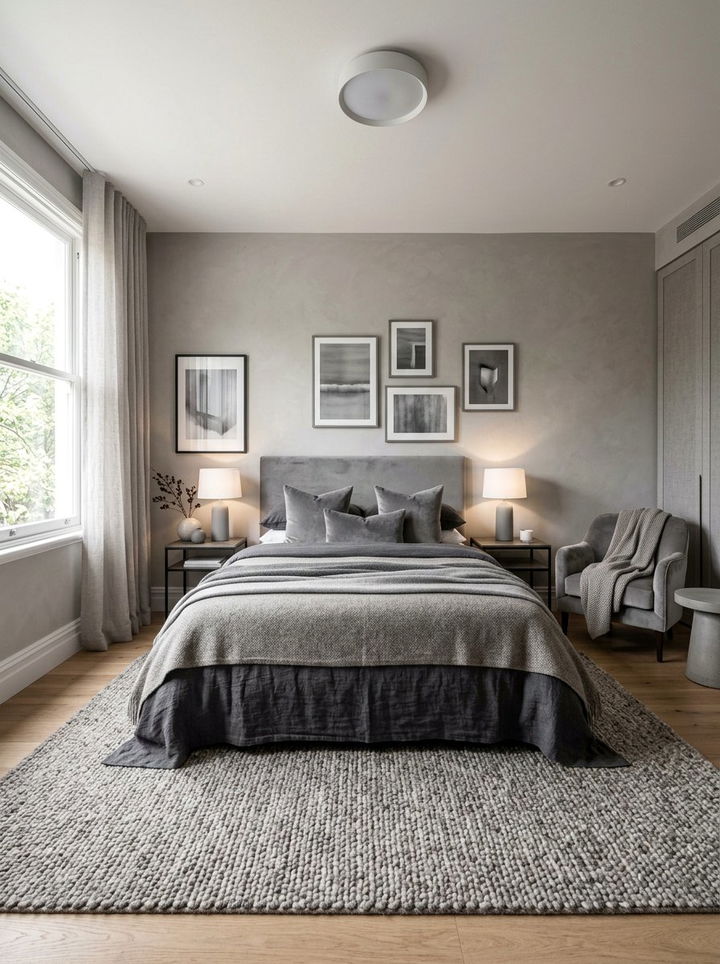 Monochrome Gray Bedroom - 30 warm gray bedroom ideas