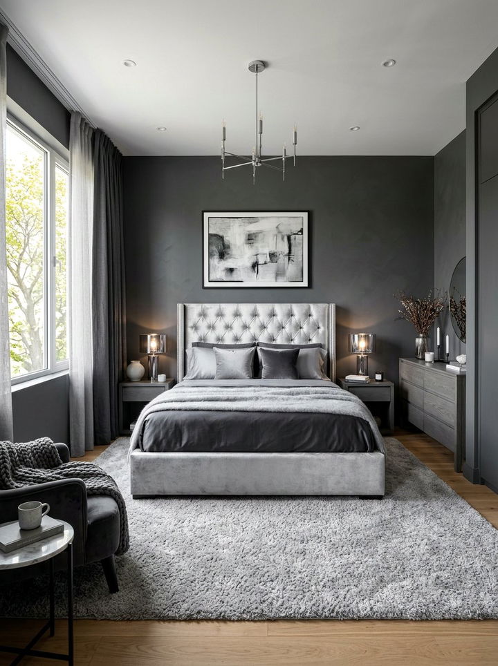 Monochrome Grey Bedroom - 30 trending bedroom ideas