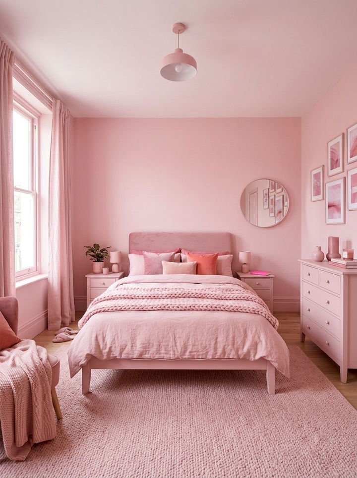 Monochrome Pastel Pink Bedroom - 30 pastel pink bedroom ideas