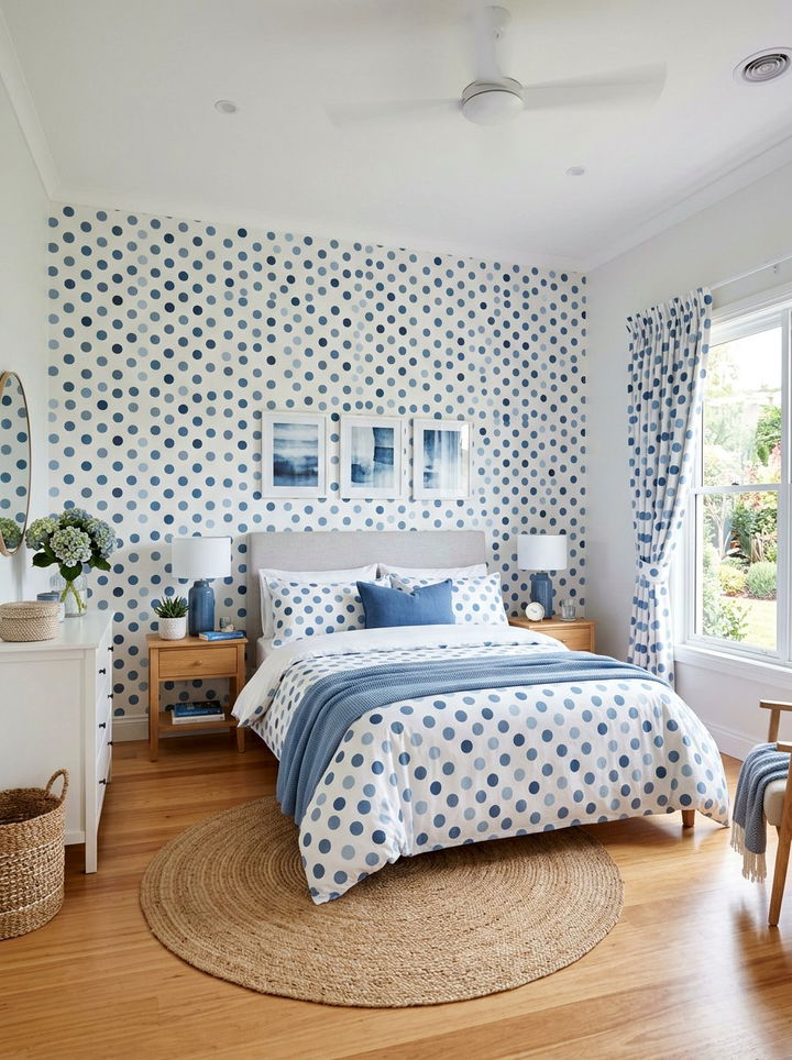 Monochrome Polka Dot Wall - 30 bedroom polka dot walls